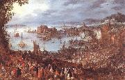 BRUEGHEL, Jan the Elder Great Fish-Market oil painting artist